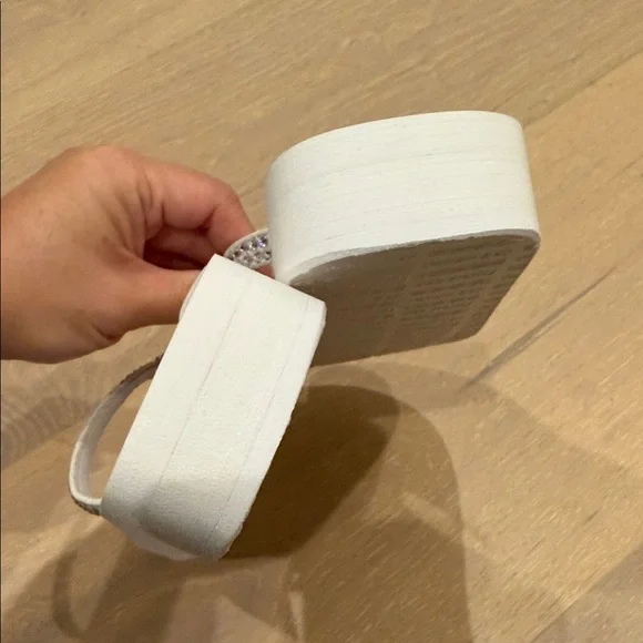 NWOT- White Rhinestone Flip Flops - Picture 5 of 6